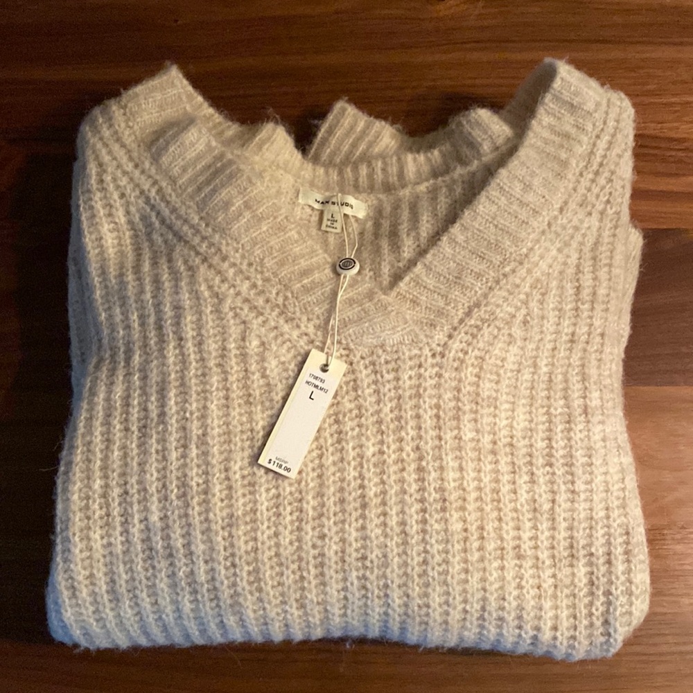 Max Studio Oversized V-Nick Sweater